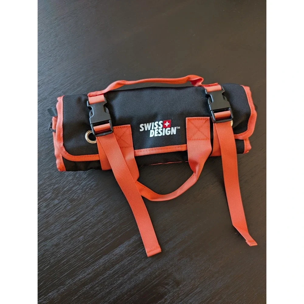 Swiss Design Roll Up Tool Bag Organizer Canvas Multi Pocket Hanging Storage New